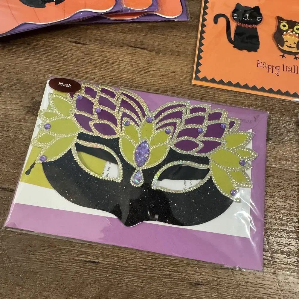 Lot of 8 Papyrus Greeting Cards Halloween New Sealed Retail $60 Mask Display Cat